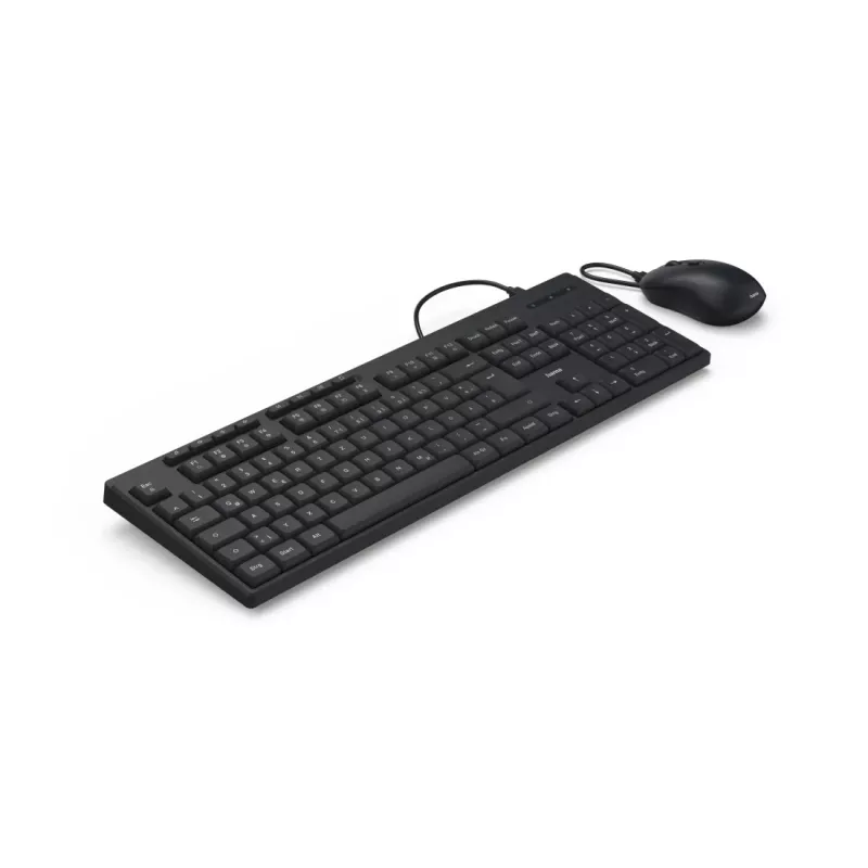 Hama CKM-200 klaviatūra su pele, namams/biurui, USB, QWERTZ, vokiškas išdėstymas, juoda