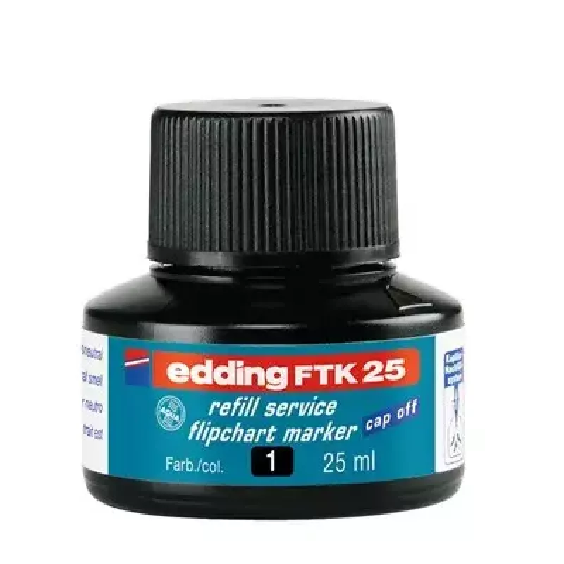 Markerio pildymo rašalas Edding ED-FTK25-001, juodas, 25 ml, 1 vnt.