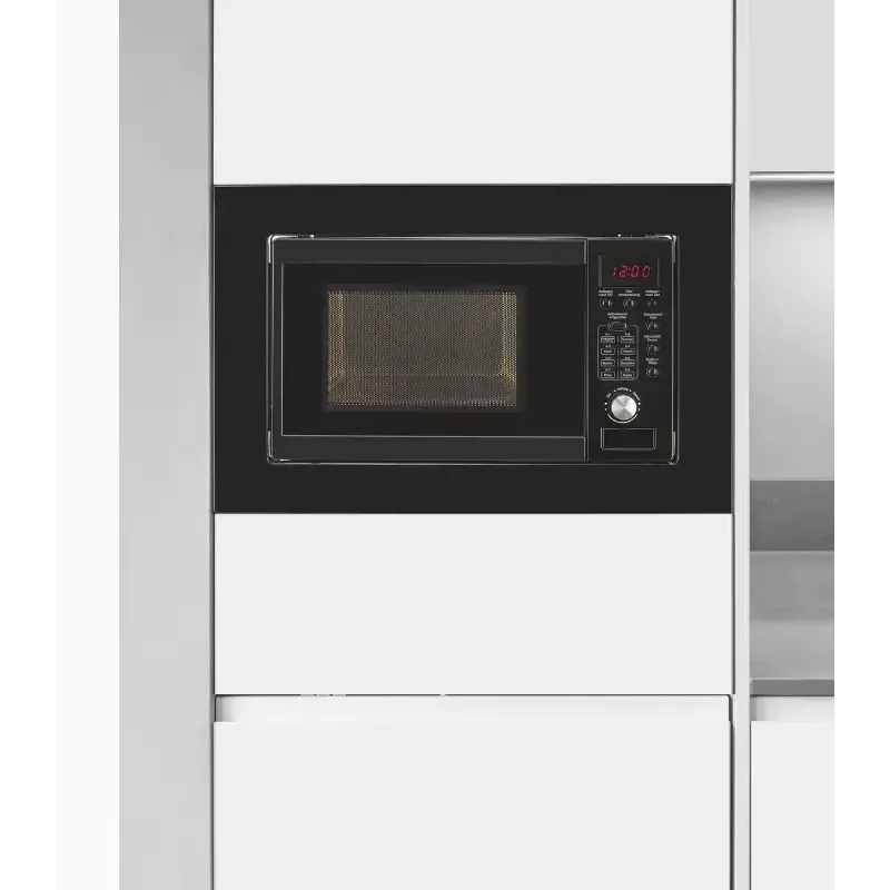 Įmontuojama mikrobangų krosnelė su griliu Exquisit EMW20.1 G — 20 l, 800 W, juoda, mygtukų ir sukimo valdymas, įmontuotas ekranas