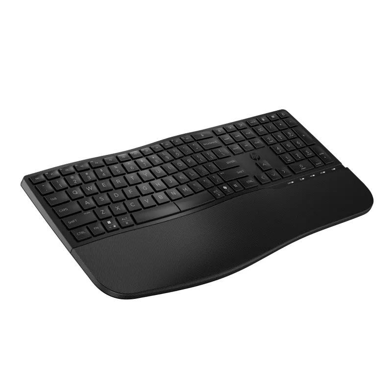 Klaviatūra HP STORE 3PL, pilno dydžio (100%), RF belaidė + Bluetooth, juoda, membraninė, su riešo atrama