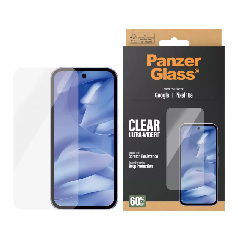 PanzerGlass PG21079 Ultra-Wide Fit stiklo ekrano apsauga, skirta Google Pixel 10a