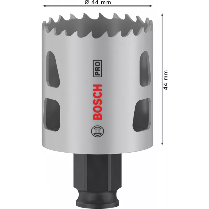 Koroninis pjūklas Bosch PRO Multi Material PC Plus 44 mm gręžtuvui, tinkamas gipso kartonui, metalui, plastikui, minkštai medienai
