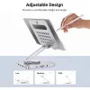 Techly 8-in-1 USB-C hub stovas planšetei, sidabrinis, aliuminis, 360° sukimas, USB 3.2 Gen 1 Type-C, 5000 Mbit/s