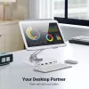 Techly 8-in-1 USB-C hub stovas planšetei, sidabrinis, aliuminis, 360° sukimas, USB 3.2 Gen 1 Type-C, 5000 Mbit/s
