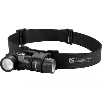 Sandberg Headlamp 500 Duo, priekinė lemputė su galvos juosta, juoda, aliuminis, IP44, LED, 25 lm
