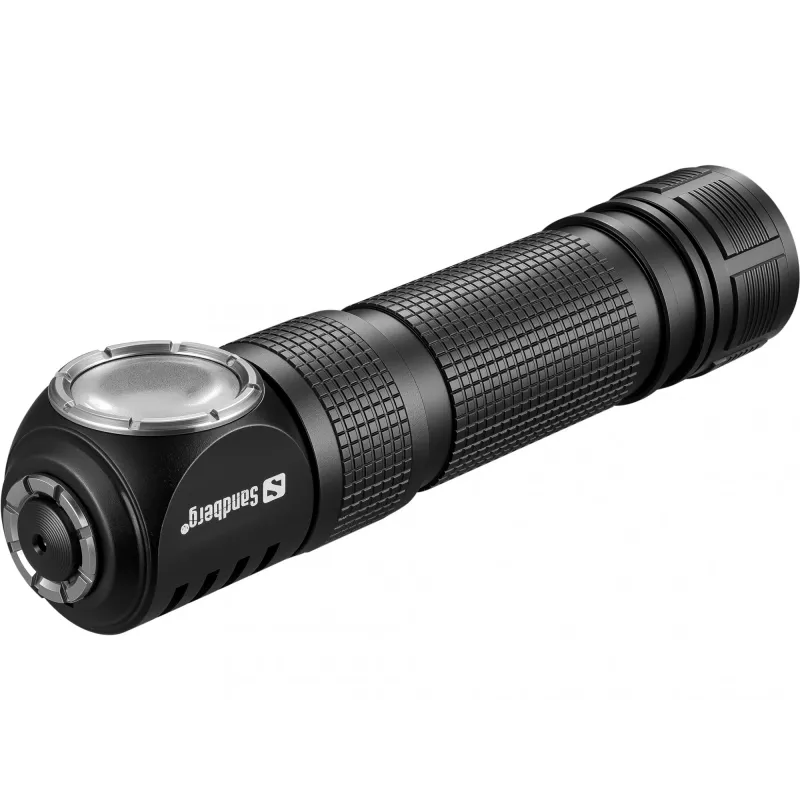 Sandberg Headlamp 1000 Pro – Juodas šviesos diodinis priekinis žibintas su galvos juosta, IP66, aliuminis