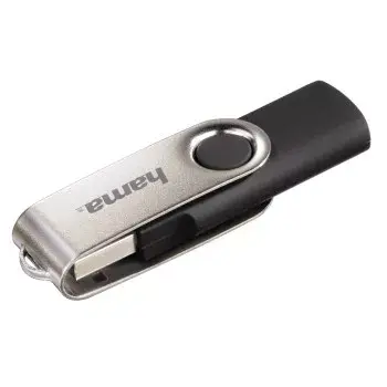 Hama Rotate 128 GB USB 2.0 atmintukas USB Type-A juodas, sidabrinis