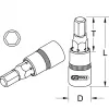 KS Tools 1/4 inch galvutė su antgaliu vidinio šešiakampio varžtams, 5 mm (911.1438)