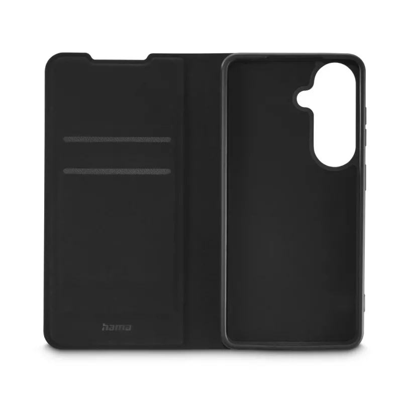 Dėklas folio HAMA Daily Protect, skirtas Samsung Galaxy S26, 16 cm (6,3 colio), juodas, su 2 kortelių kišenėmis ir stovu