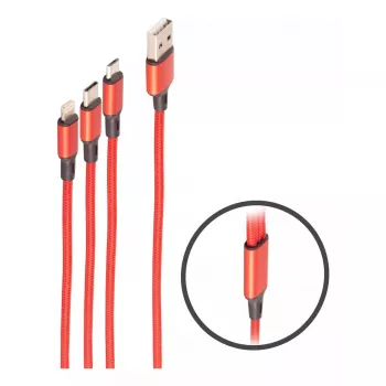 USB laidas ShiverPeaks BS14-50070 1,2 m USB A / USB C / Micro-USB B juodas