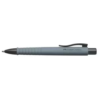 Rutulinis rašiklis a.w. Faber-Castell 241188 — ištraukiamas su segtuku, mėlynas rašalas, pilkas korpusas, ypač storas antgalis, 1 vnt.