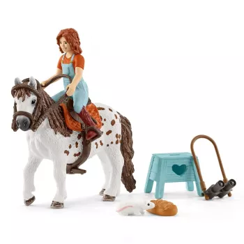 Schleich HORSE CLUB Mia ir Spotty – žirgas su raiteliu, arkliai, 5+ metų, įvairiaspalvis, plastikas
