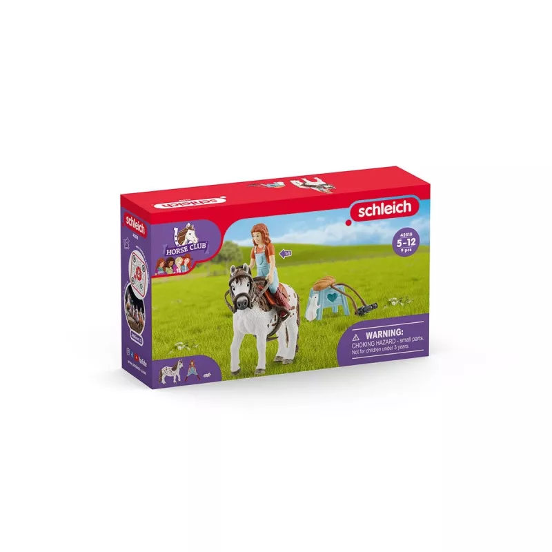 Schleich HORSE CLUB Mia ir Spotty – žirgas su raiteliu, arkliai, 5+ metų, įvairiaspalvis, plastikas