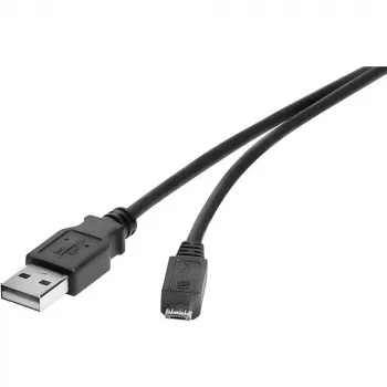 USB laidas Renkforce RF-4463076 0,3 m USB A Micro-USB B juodas