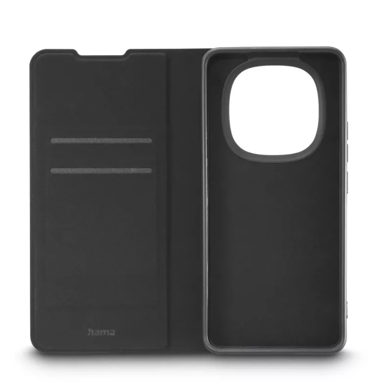 HAMA Daily Protect dėklas „folio“ mobiliesiems telefonams, skirtas „Redmi Note 15“ (6,77 colio) – juodas, 2 kortelių kišenės, stalinis stovas