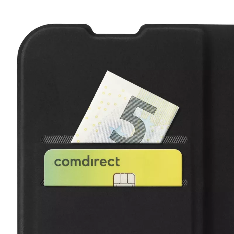 HAMA Daily Protect dėklas „folio“ mobiliesiems telefonams, skirtas „Redmi Note 15“ (6,77 colio) – juodas, 2 kortelių kišenės, stalinis stovas