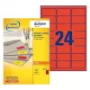 Lipnūs etikečių lapai AVERY DP24R-100 (raudoni, A4, 100 etikečių lape, 2400 vnt.)