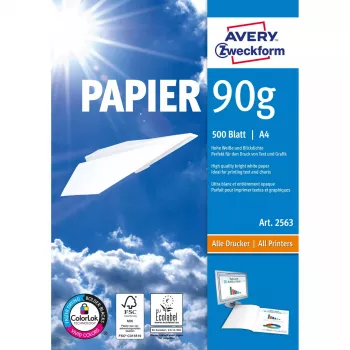 Spausdinimo popierius A4 Avery 90 g/m² 500 lapų