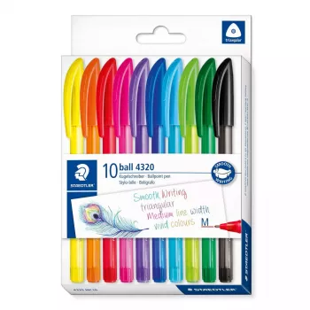 Staedtler Ball 4320 Multispalvis užsegamas ištraukiamas tušinukas 10 vnt.