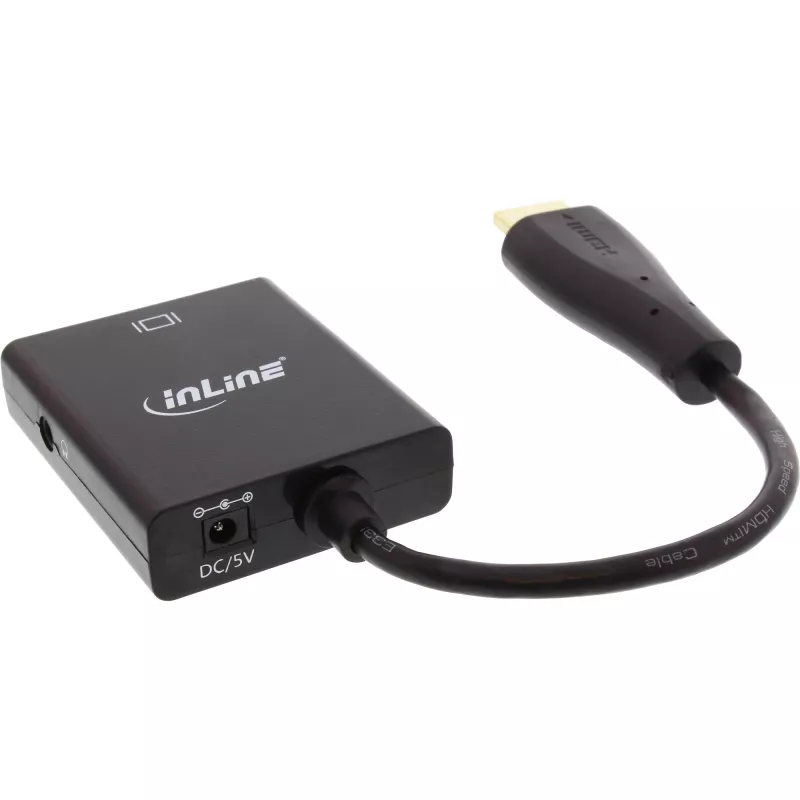 InLine keitiklis HDMI į VGA su garso įvestimi, HDMI išvestis VGA ir stereo garsas