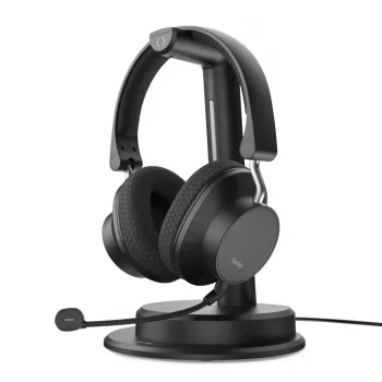 Hama BT-900 ausinės su stovu ir įkrovimo stotele, belaidės ir laidinės, biurui / skambučių centrui, USB-C, Bluetooth, juodos