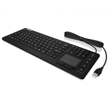 Klaviatūra KeySonic KSK-6231 INEL (FR) su touchpad ir apšvietimu, pramoninė USB AZERTY juoda