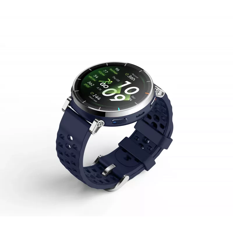 Išmanusis laikrodis Amazfit W2558GL2N — 1,32 colio (3,35 cm) AMOLED 466×466 px, GPS, 365 mAh, mėlynas silikoninis dirželis