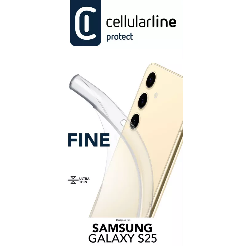 Cellularline Fine - Galaxy S25, Samsung Galaxy S25, permatomas, apsauginis dėklas