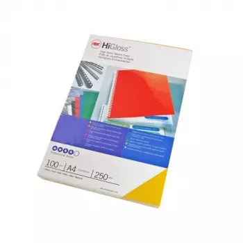 GBC Binding Covers HiGloss A4 250gsm – blizgūs viršeliai dokumentams, A4, 250 g/m², juodi, 100 vnt.
