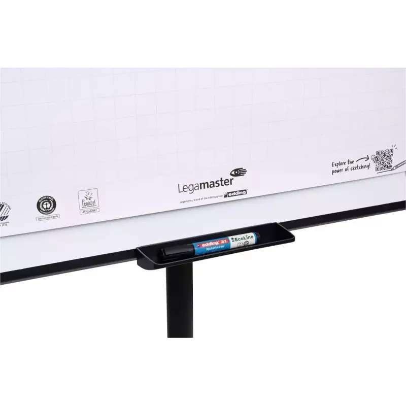 Mobilus flipchart su apvaliu pagrindu Legamaster SKETCH EASY — plieninis, 5 ratukai, 720×600 mm