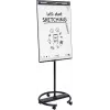 Mobilus flipchart su apvaliu pagrindu Legamaster SKETCH EASY — plieninis, 5 ratukai, 720×600 mm