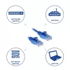 ACT Blue 0,5 m LSZH U/UTP CAT6 plonas laidas duomenų centrui, su apsauginiais gaubteliais ir RJ45 jungtimis