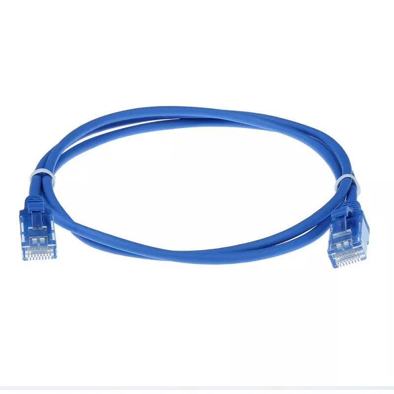 ACT Blue 10 m LSZH U/UTP CAT6 plonas jungiamasis kabelis su apsauga nuo užkliuvimo ir RJ45 jungtimis