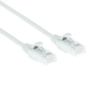 ACT White 3 m LSZH U/UTP CAT6 duomenų centro plonas pataisinis kabelis su apsauga nuo užkliuvimo ir RJ45 jungtimis