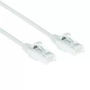 ACT White 0,25 m LSZH U/UTP CAT6 duomenų centro plonas pataisinis kabelis su apsaugotais RJ45 jungtimis