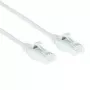 ACT White 0,25 m LSZH U/UTP CAT6 duomenų centro plonas pataisinis kabelis su apsaugotais RJ45 jungtimis