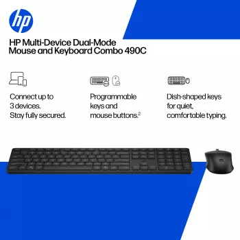 Belaidė klaviatūros ir pelės kombinacija KINGSTON 490C, pilno dydžio, RF + Bluetooth, balta