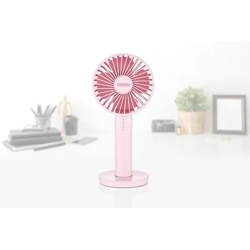 Nešiojamas ventiliatorius Unold Breezy II, 10 cm, rožinis