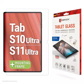 Displex stiklinė apsauga planšetei (9H), skirta Samsung Galaxy Tab S10 Ultra/S11 Ultra, su Eco montavimo rėmeliu, nedūžtama