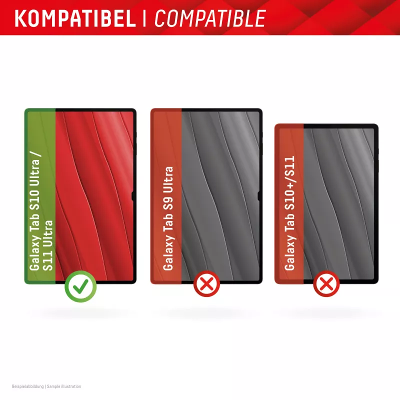 Displex stiklinė apsauga planšetei (9H), skirta Samsung Galaxy Tab S10 Ultra/S11 Ultra, su Eco montavimo rėmeliu, nedūžtama