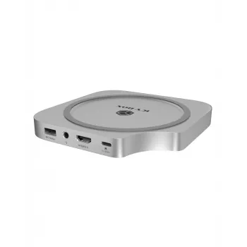 ICY BOX 7-in-1 USB Type-C Docking Station su M.2 NVMe lizdu, SSD, atminties kortele, M.2, 4 TB, USB 3.2 Gen 2 (3.1 Gen 2) Type-C, sidabrinė, aliuminis