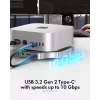 ICY BOX 7-in-1 USB Type-C Docking Station su M.2 NVMe lizdu, SSD, atminties kortele, M.2, 4 TB, USB 3.2 Gen 2 (3.1 Gen 2) Type-C, sidabrinė, aliuminis