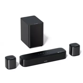 Garsinė juosta Ultimea Aura A50 juoda 5.1 kanalų, 320 W RMS, Dolby Atmos/Surround, 10,2 cm žemų dažnių garsiakalbis