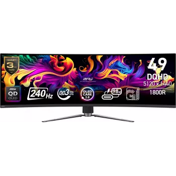 Monitorius MSI MPG 491CQPX QD-OLED 124,5 cm (49 colių) 5120 x 1440 pikselių Dual QHD juodas