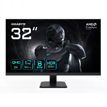 GIGABYTE GS32QA 32 colių QHD žaidimų monitorius - 2560 x 1440, 180Hz, 1ms, 300 cd/m², FreeSync Premium, HDR Ready, HDMI 2.0, DisplayPort 1.4