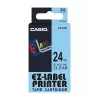 Juostelė etikečių CASIO XR-24X1 – juoda ant skaidrios, 24 mm × 8 m