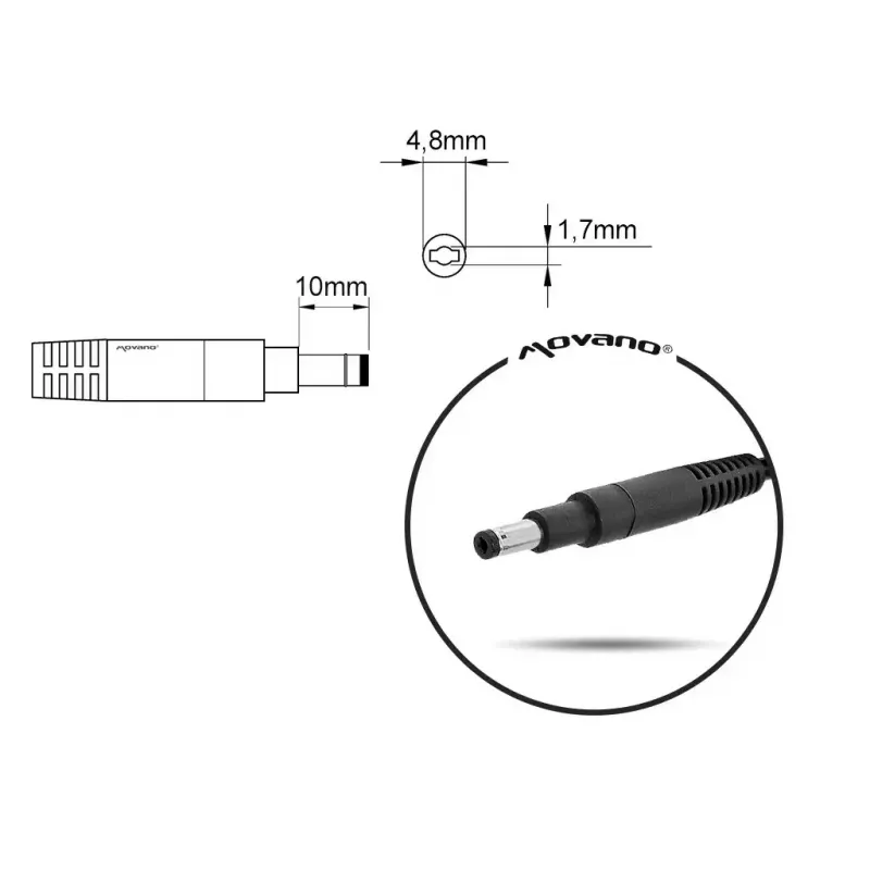 MITSU nešiojamojo kompiuterio maitinimo adapteris 19,5V 3,33A (jungtis 4,8×1,7) HP