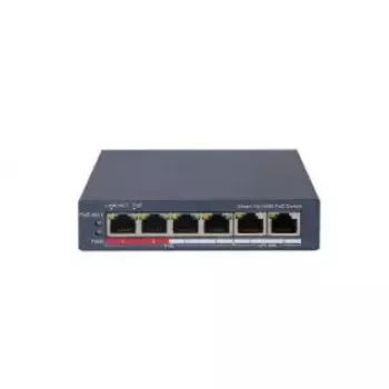 Valdomas tinklo jungiklis Hikvision DS-3E1106P-EI 4 prievadai Fast Ethernet PoE