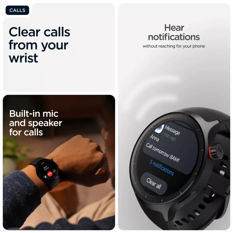 Motorola Moto Watch 47 mm juodas OLED GPS išmanusis laikrodis