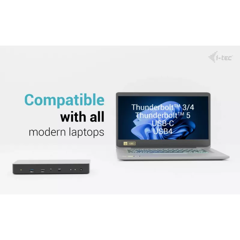 i-tec Thunderbolt 4 Intelektuali Dviejų Ekranų Dokų Stotelė su 90 W įkrovimu